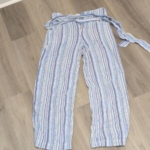 GAP Blue and White Striped Wide Leg Pants